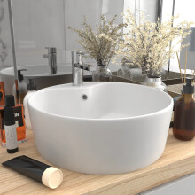 Berkfield Luxury Wash Basin with Overflow Matt White 36x13 cm Ceramic