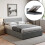 Vida Designs (Double, Light Grey Linen) Veronica Ottoman Bed Frame Bedroom Storage UKFR 1