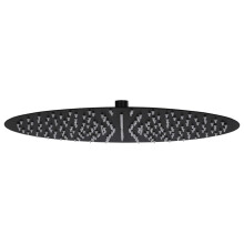Berkfield Rain Shower Head Stainless Steel 40 cm Round Black