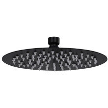 Berkfield Rain Shower Head Stainless Steel 20 cm Round Black
