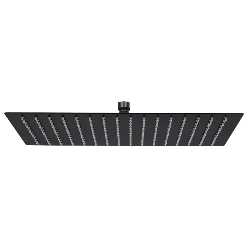 Berkfield Rain Shower Head Stainless Steel 40X30 Cm Rectangular Black 465895112823