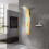 Berkfield Shower Panel System Stainless Steel 201 Gold Curved 1