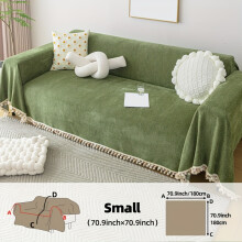 (Green, Small( 180cm*180cm)) 1pc Style Snow Neale Herringbone Pattern Sofa Towel Simple Solid Color Snow Neale Sofa Cover Carpet Sofa Cover