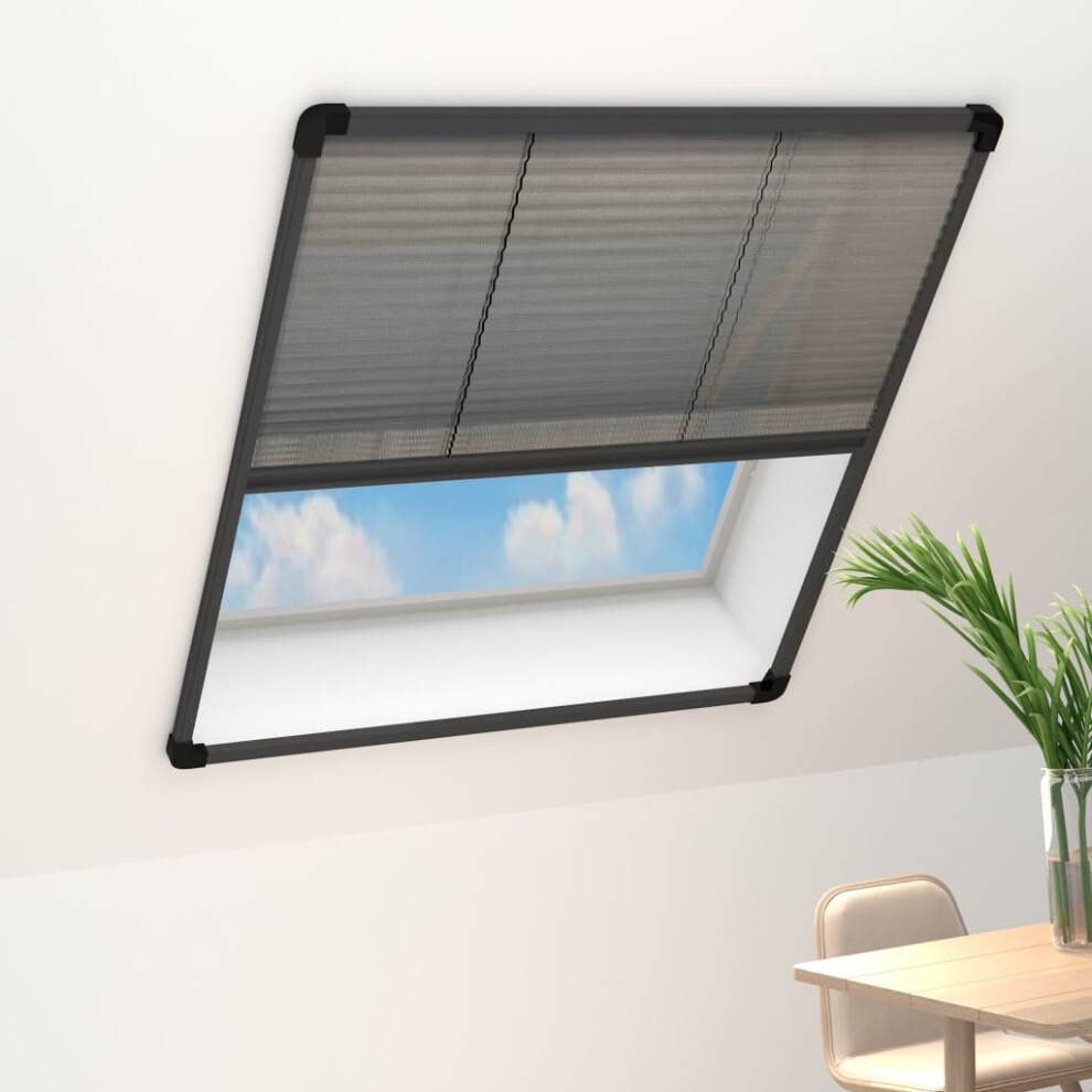 Berkfield Plisse Insect Screen For Windows Aluminium Anthracite 80X160cm 3009222005944