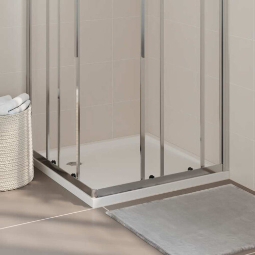 Berkfield Square ABS Shower Base Tray White 80x80 cm