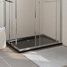 Berkfield Rectangular ABS Shower Base Tray Black 80x110 cm