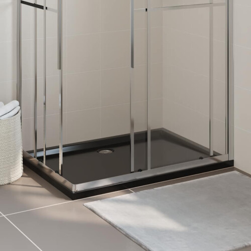 Berkfield Rectangular ABS Shower Base Tray Black 80x110 cm