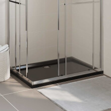 Berkfield Rectangular ABS Shower Base Tray Black 80x120 cm