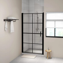 Berkfield Shower Doors Tempered Glass 100x178 cm Black