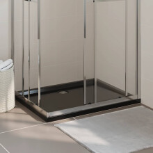 Berkfield Rectangular ABS Shower Base Tray Black 80x100 cm