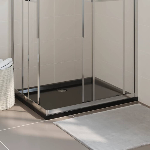 Berkfield Rectangular ABS Shower Base Tray Black 80x100 cm