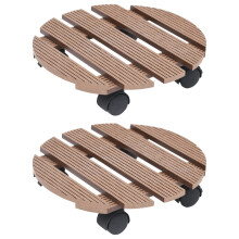 Berkfield Plant Trolleys 2 pcs Brown ò30x7.5 cm WPC