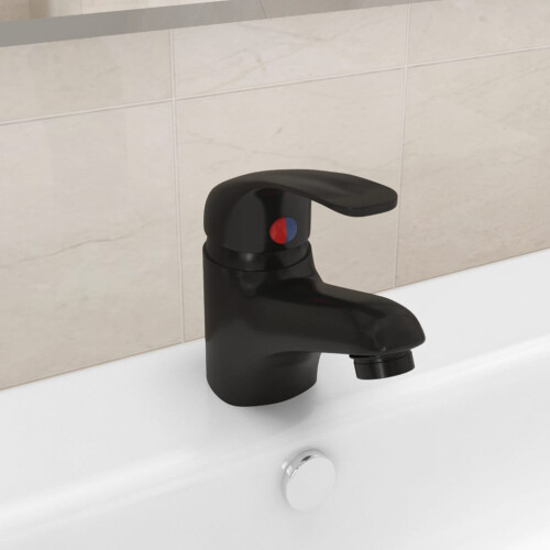 Berkfield Basin Mixer Tap Black 13x10 cm