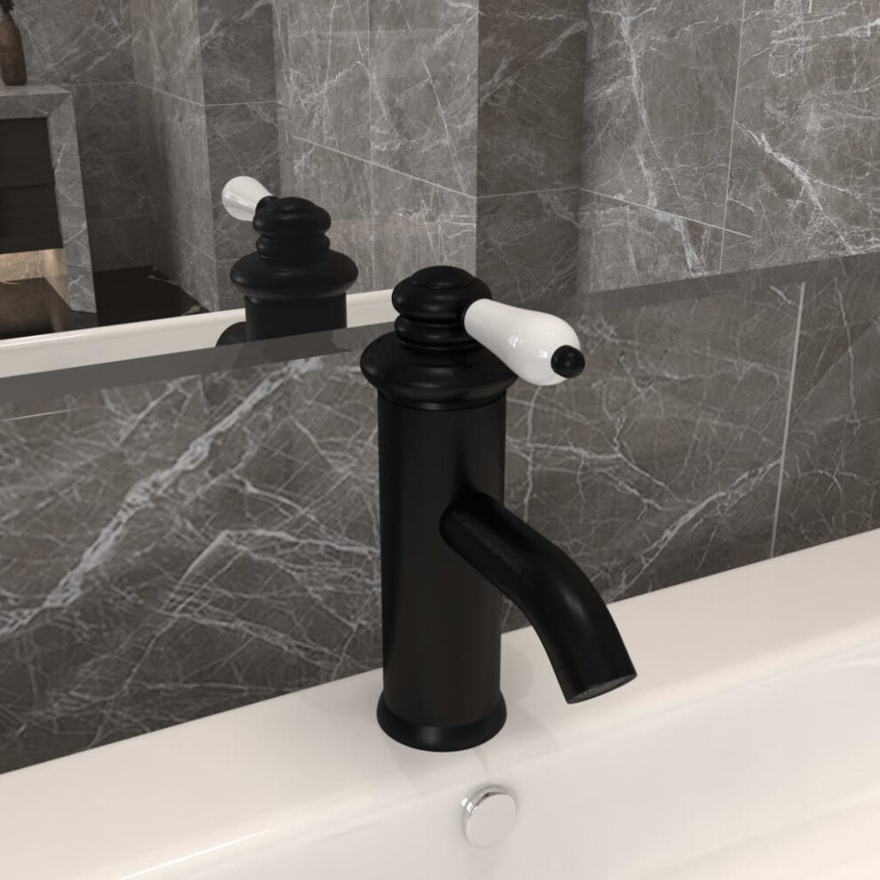 Berkfield Bathroom Basin Faucet Black 130X180 Mm 620974043621