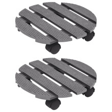 Berkfield Plant Trolleys 2 pcs Grey ò30x7.5 cm WPC