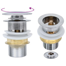 Berkfield Push Drain without Overflow Function Silver 6.4x6.4x9.1 cm