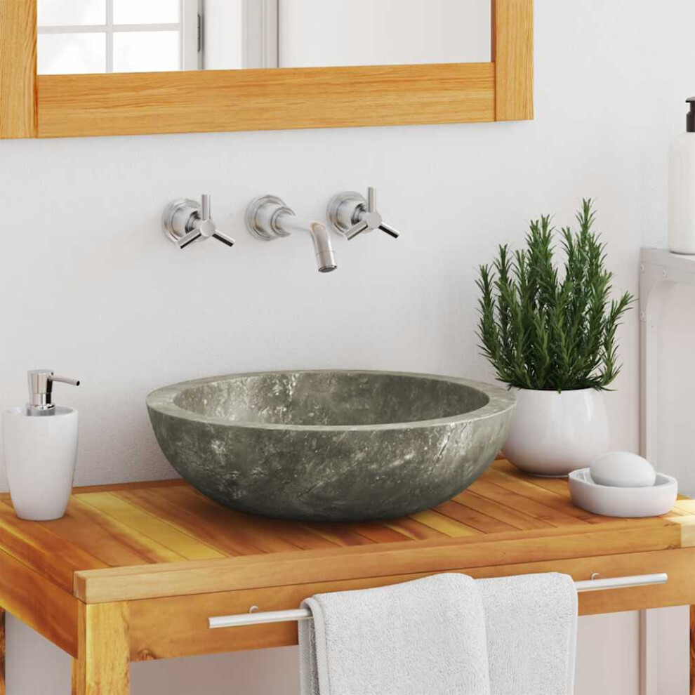 Berkfield Sink Grey Ã²40X12 Cm Marble 4919686852888