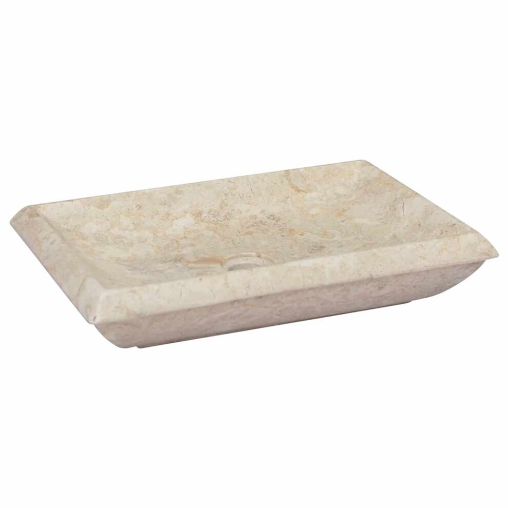 Berkfield Sink Cream 50X35x10 Cm Marble 3188984184576