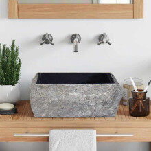 Berkfield Sink Black 30x30x13 cm Marble