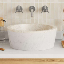 Berkfield Sink Cream ò40x15 cm Marble