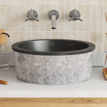 Berkfield Sink Black ò40x15 cm Marble
