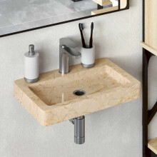 Berkfield Sink Cream 38x24x6.5 cm Marble