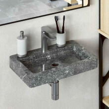 Berkfield Sink Grey 38x24x6.5 cm Marble