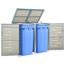 Berkfield Double Wheelie Bin Shed 138x77.5x112.5 cm Stainless Steel