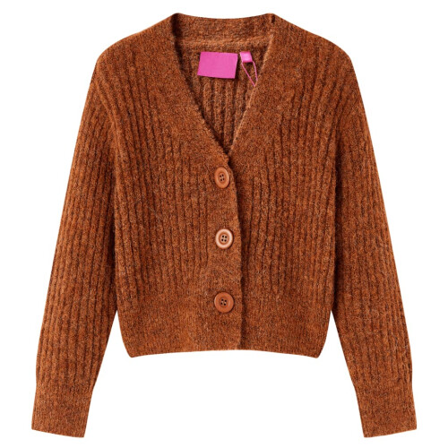 Kids' Cardigan Knitted Cognac 104