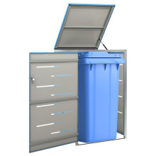 Berkfield Single Wheelie Bin Shed 69x77.5x112.5 cm Stainless Steel