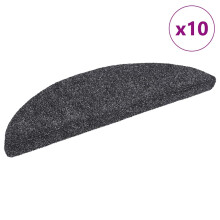 Berkfield Stair Mats Self-adhesive 10 pcs 56x17x3 cm Dark Grey Half Round