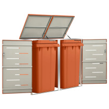 Berkfield Double Wheelie Bin Shed 138x77.5x112.5 cm Stainless Steel