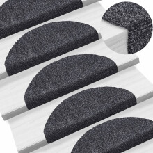 Berkfield Stair Mats Self-adhesive 10 pcs 65x21x4 cm Dark Grey Half Round Large