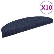 Berkfield Stair Mats Self-adhesive 10 pcs 65x21x4 cm Blue Half Round Large