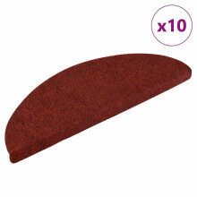 Berkfield Stair Mats Self-adhesive 10 pcs 56x17x3 cm Bordeaux Red Half Round