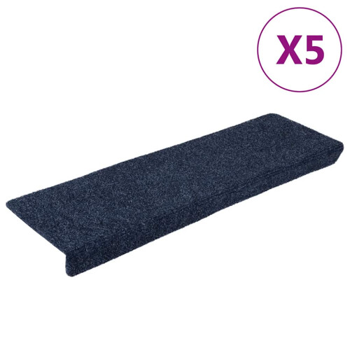 Berkfield Stair Mats Self-adhesive 5 pcs 65x21x4 cm Anthracite Rectangular Edge