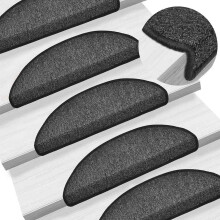 Berkfield Stair Mats 10 pcs 56x17x3 cm Anthracite Half Round
