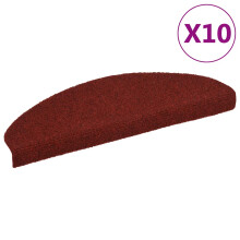 Berkfield Stair Mats Self-adhesive 10 pcs 65x21x4 cm Bordeaux Red Half Round Large