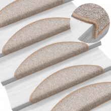 Berkfield Stair Mats 10 pcs 56x17x3 cm Light Brown Half Round