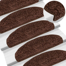 Berkfield Stair Mats 10 pcs 65x21x4 cm Brown Half Round Large