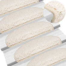 Berkfield Stair Mats 10 pcs 65x21x4 cm White Half Round Large