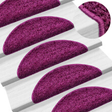 Berkfield Stair Mats 10 pcs 56x17x3 cm Violet Half Round