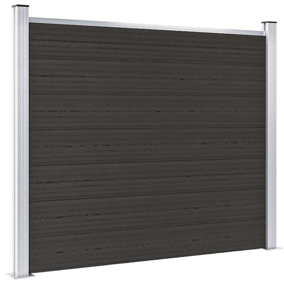 Berkfield Fence Panel Wpc 180X146 Cm Black 3755157513213