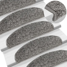 Berkfield Stair Mats 10 pcs 65x21x4 cm Grey Half Round Large