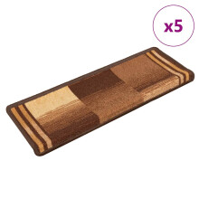 Berkfield Stair Mats Self-adhesive 5 pcs 65x21x4 cm Brown