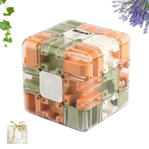3D Maze Cube Rolling Ball Puzzle Toy Orange – Boosts Spatial Awareness and Enhances Logical Thinking