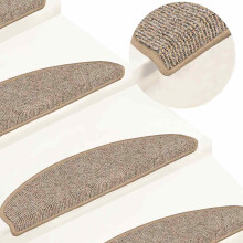 Berkfield Stair Mats 15 pcs 65x21x4 cm Brown Half Round Large