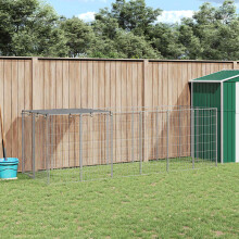 Berkfield Dog Kennel Silver 330x110x110 cm Steel