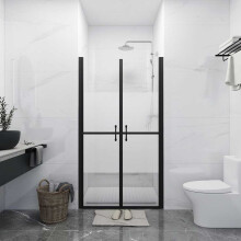 Berkfield Shower Door Half Frosted ESG (73-76)x190 cm