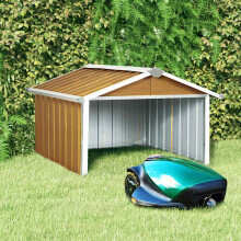 Berkfield Garden Robot Lawnmower Shed 92x97x63 cm Galvanised Steel Brown